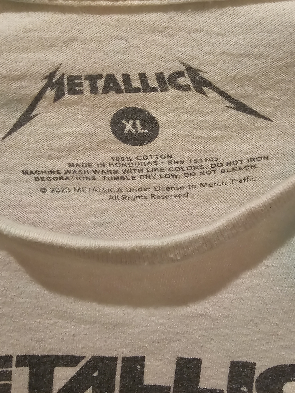 Metallica Men's Short Sleeve Graphic Tee in Pastel Blue/Pink - Picture 2 of 3
